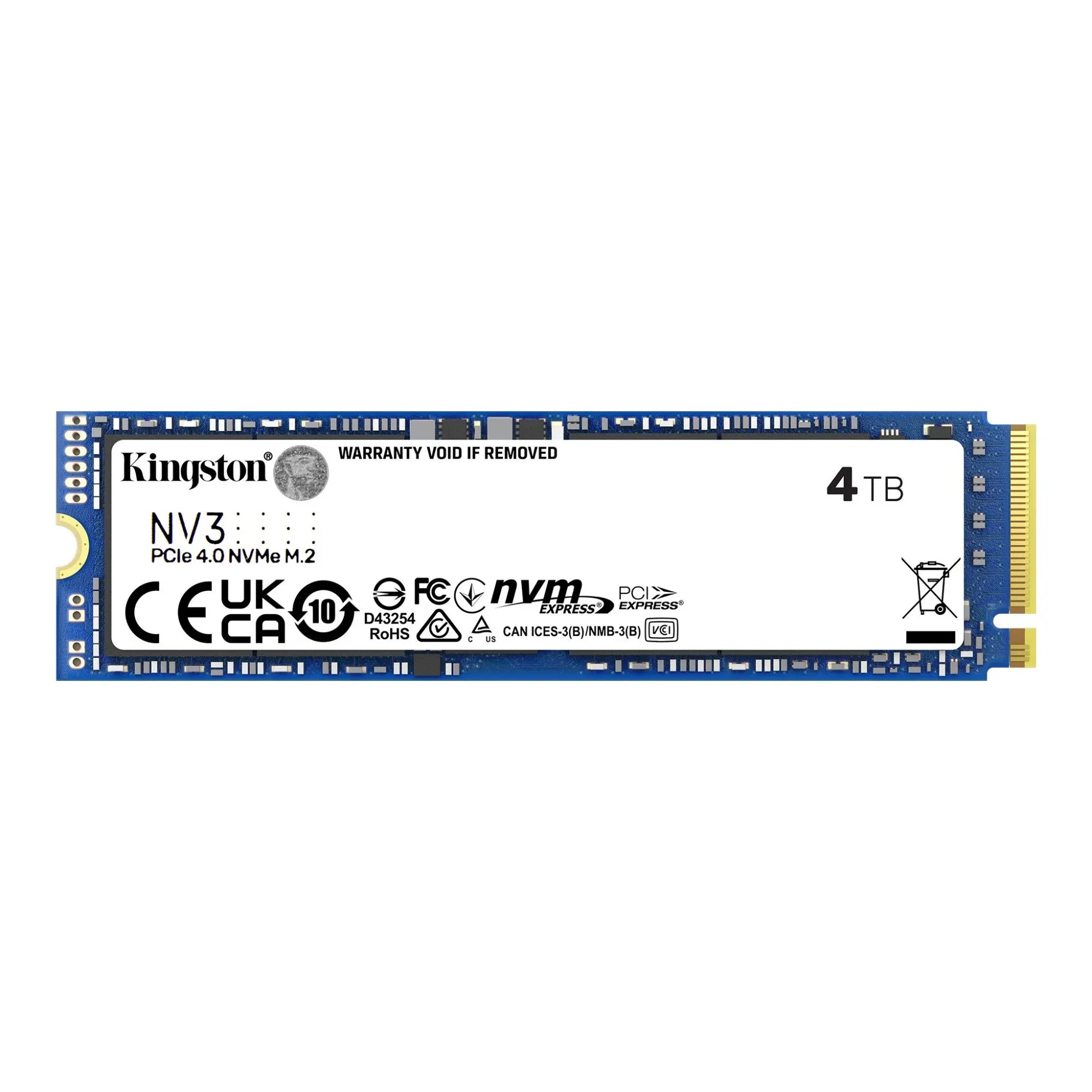 Твердотельный накопитель SSD 4000 Gb M.2 2280 Kingston SNV3S/4000G, PCIe NVMe Gen 4x4, W6000/R5000 — фото 2