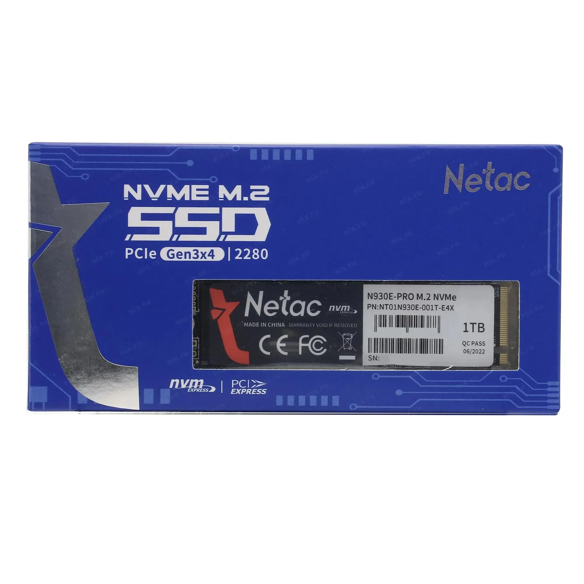 Netac N930E Pro PCIe 3 x4 M.2 2280 NVMe 3D NAND SSD 1TB, R/W up to 2130/1720MB/s — фото 1