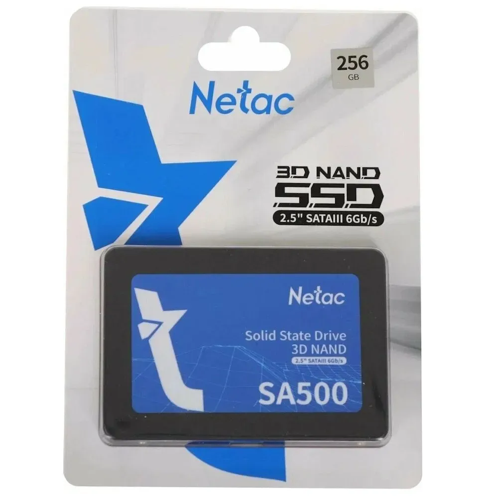 Твердотельный накопитель SSD 256Gb, SATA 6 Gb/s, Netac SA500, 2.5", 3D TLC, 520R/450W — фото 1