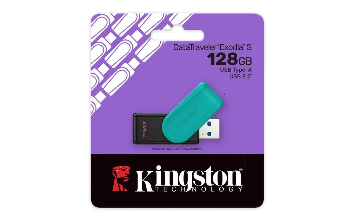 USB Флеш 128GB 3.2 Kingston DTXS/128GB черный/бирюзовый — фото 3