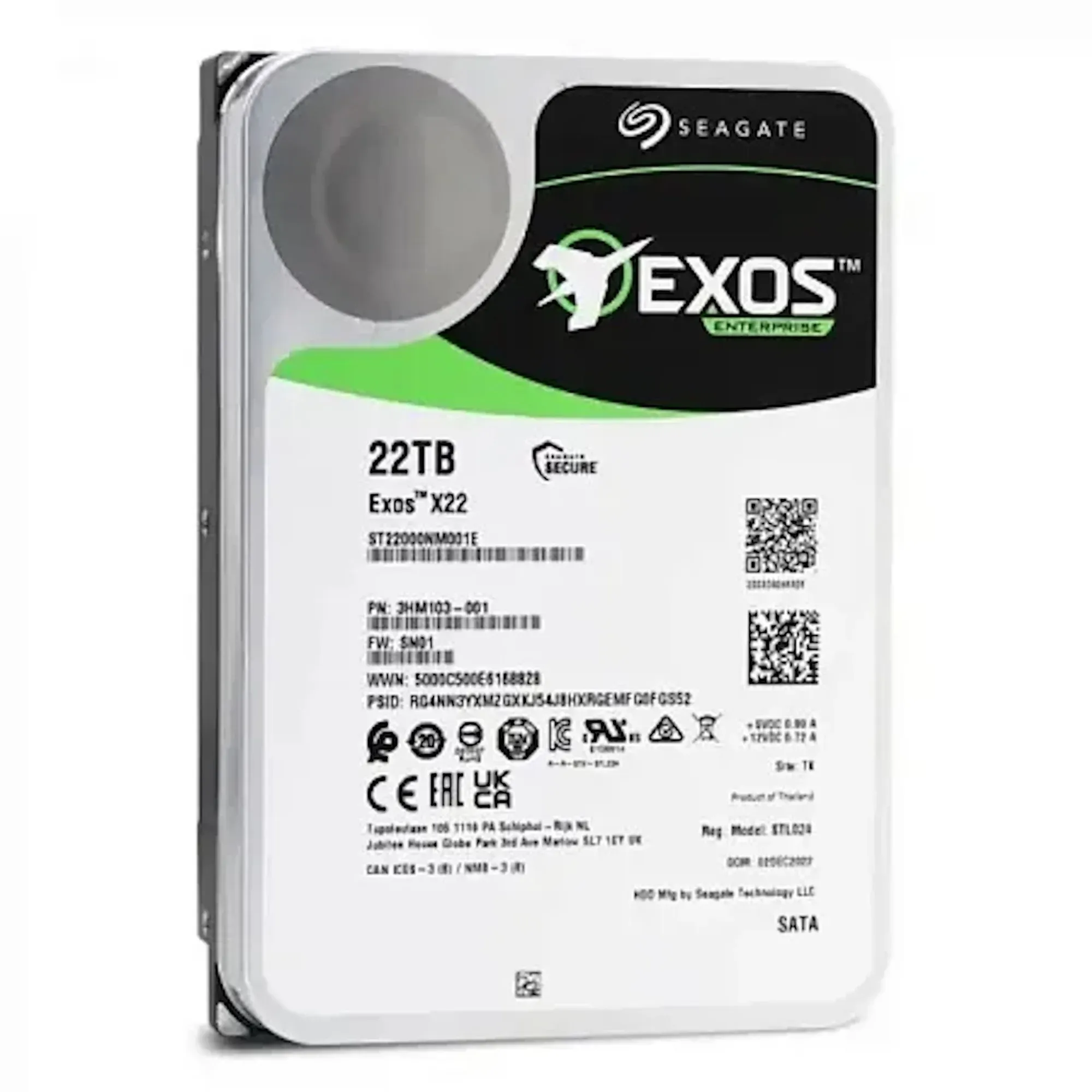 Жёсткий диск HDD 22Tb SATA 6Gb/s Seagate Exos X22 ST22000NM001E  3.5" 7200rpm 512Mb — фото 1