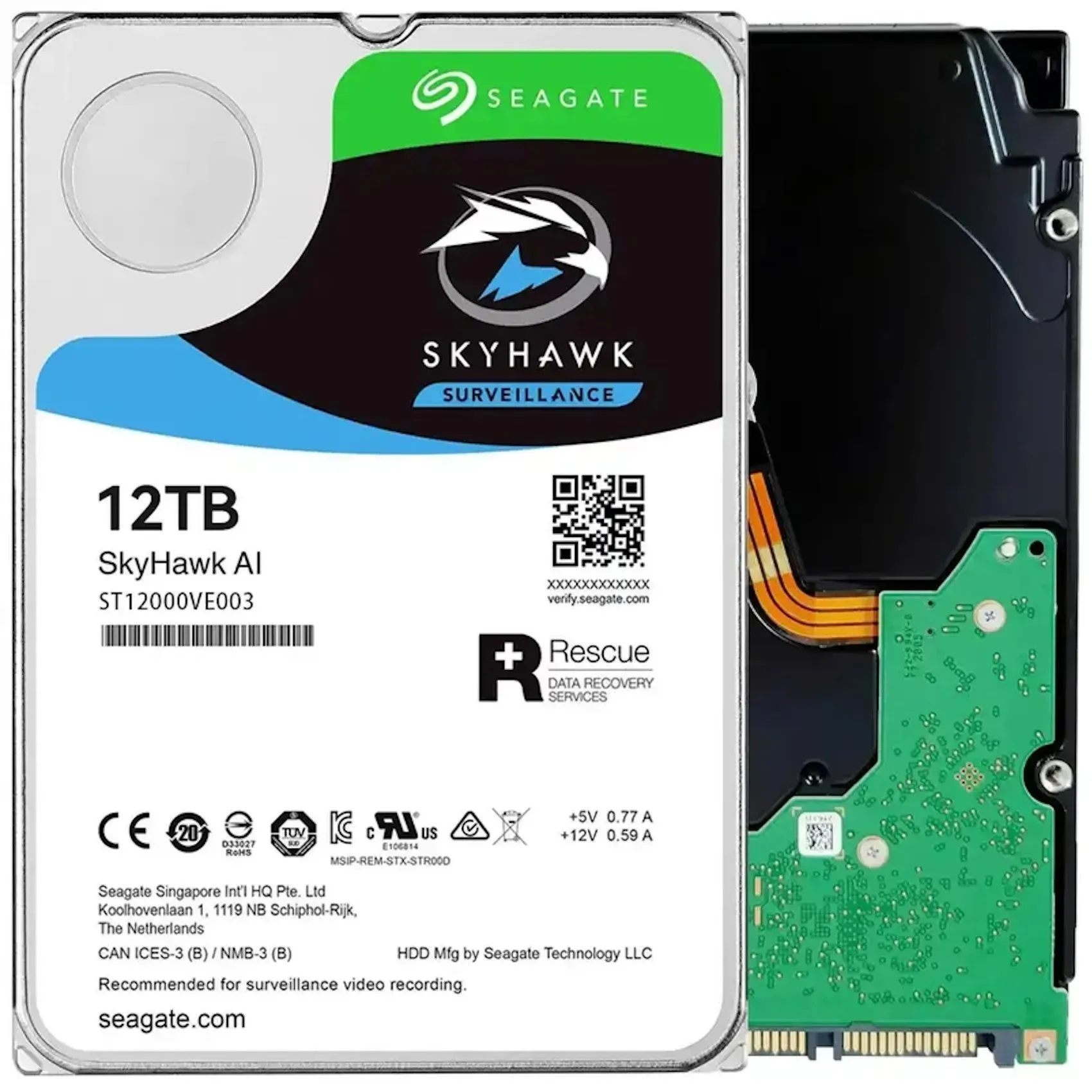 SEAGATE HDD SkyHawk AI  (3.5"/12TB/SATA 6Gb/s/7200rpm) — фото 1