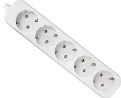 Удлинитель Defender с заземлением E518 1.8 м, 5 розеток белый — купить в Lirotech