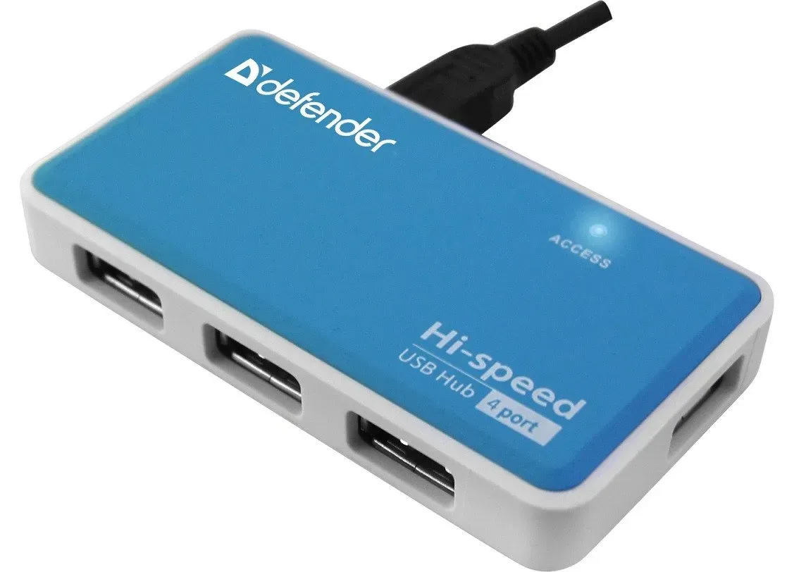 Разветвитель Defender Quadro Power USB2.0, 4 порта HUB — купить в Lirotech