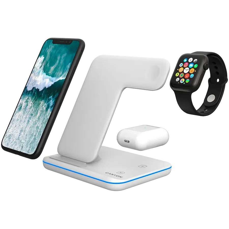 CANYON wireless charger WS-303 15W 3in1 White — фото 6