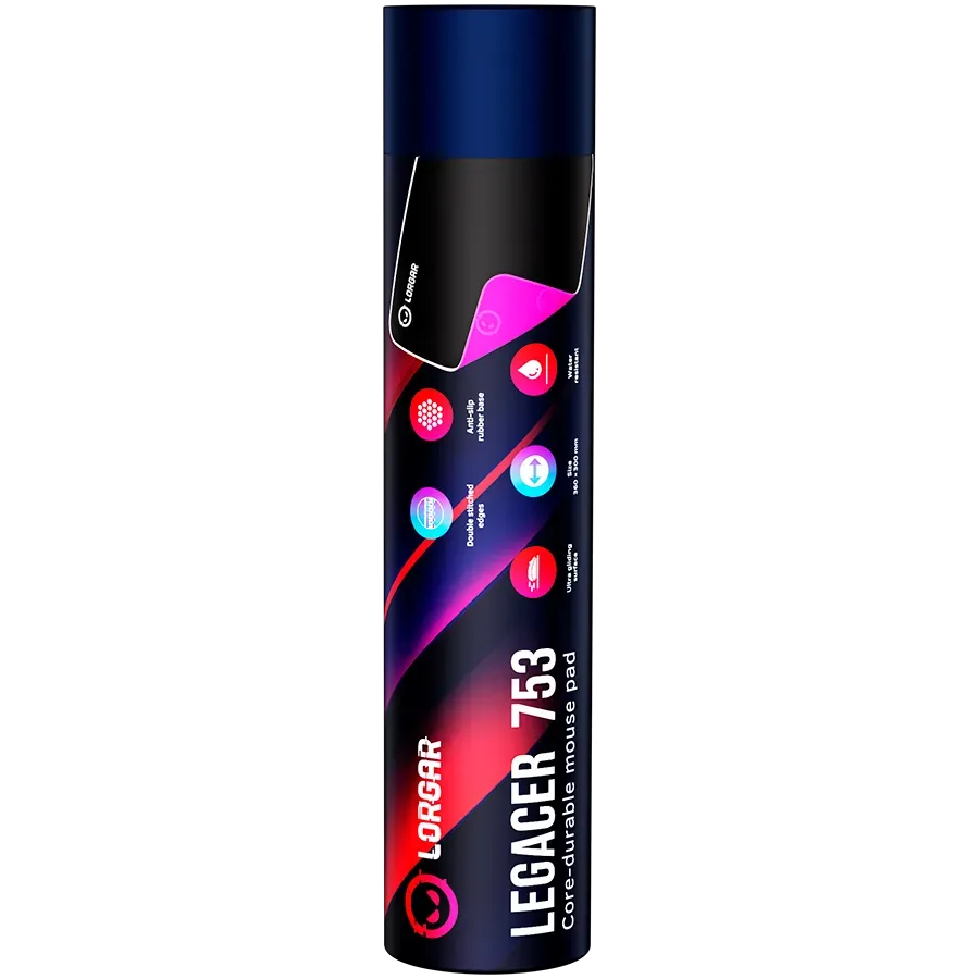 Lorgar Legacer 753, Gaming mouse pad, Ultra-gliding surface, Purple anti-slip rubber base, size: 360mm x 300mm x 3mm, weight 0.23kg — фото 8