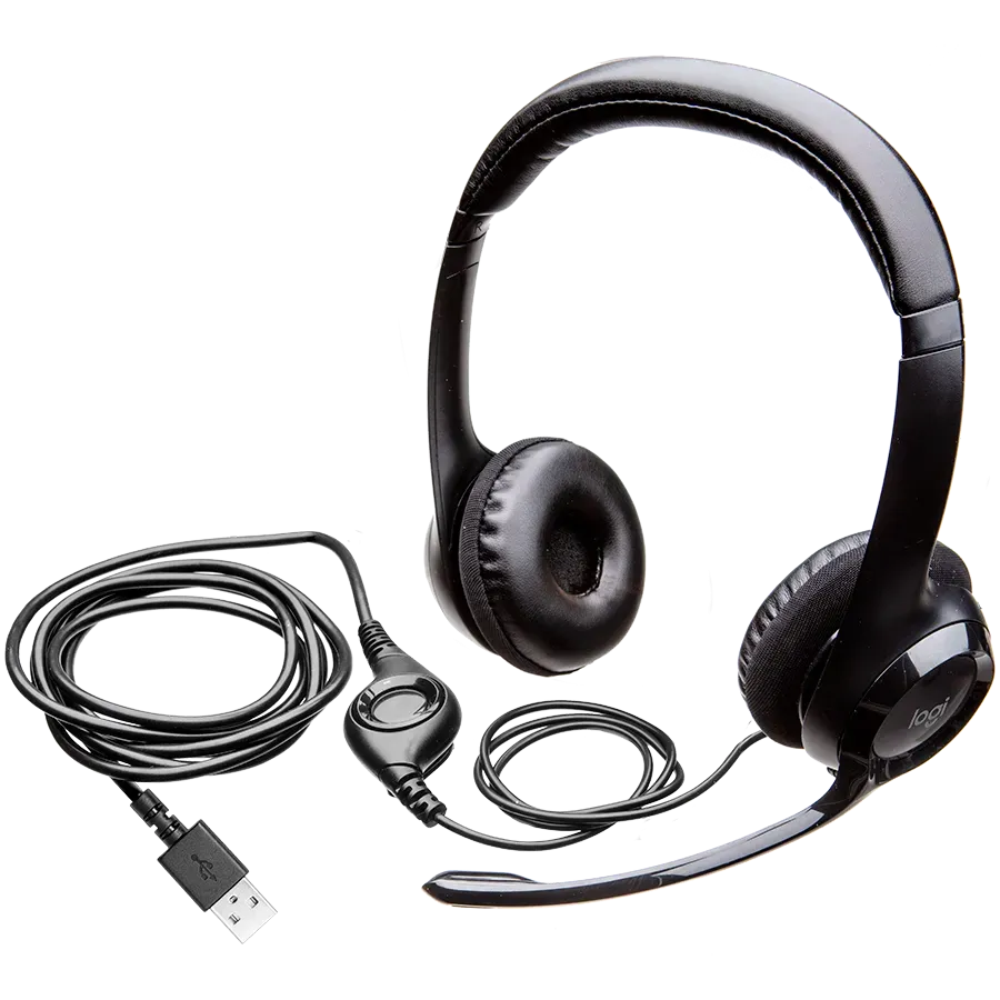 Наушники-гарнитура Logitech HEADSET H390 черный — фото 1