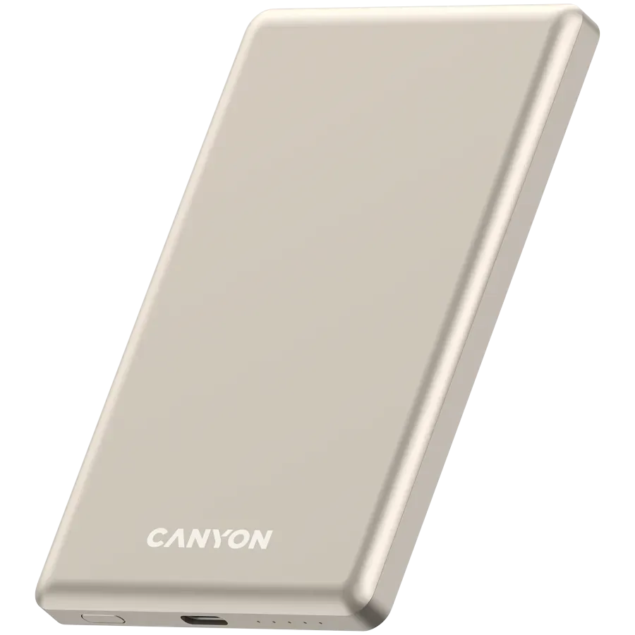 CANYON power bank OnPower 505 slim Magnetic 5000 mAh PD20W Beige — фото 2