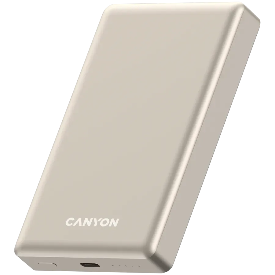 CANYON power bank OnPower 510 slim Magnetic 10000 mAh PD20W Beige — фото 2