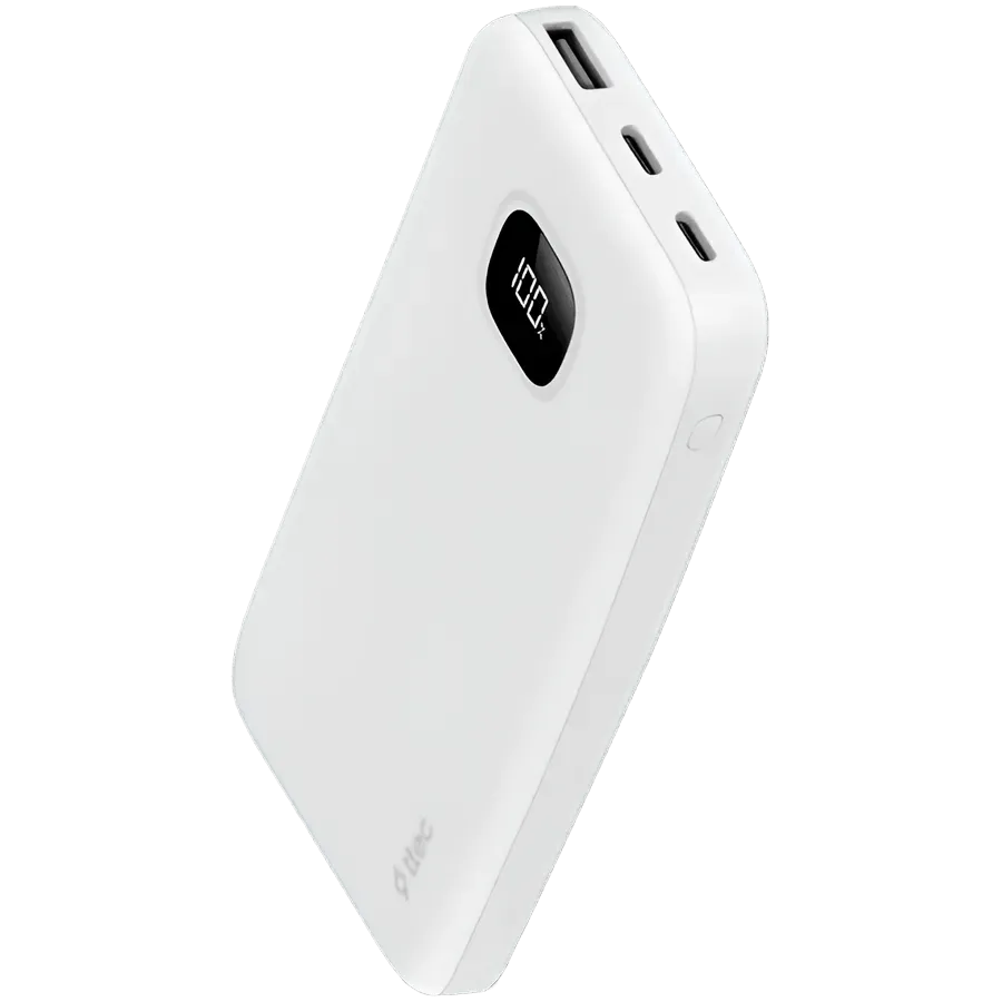 ttec ChargeUp Pro LCD 10.000mAh PD 20W Powerbank White — купить в Lirotech