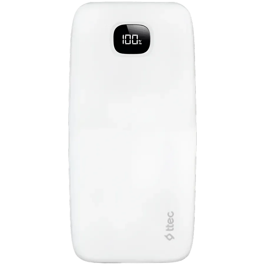 ttec ChargeUp Pro LCD 10.000mAh PD 20W Powerbank White — фото 4