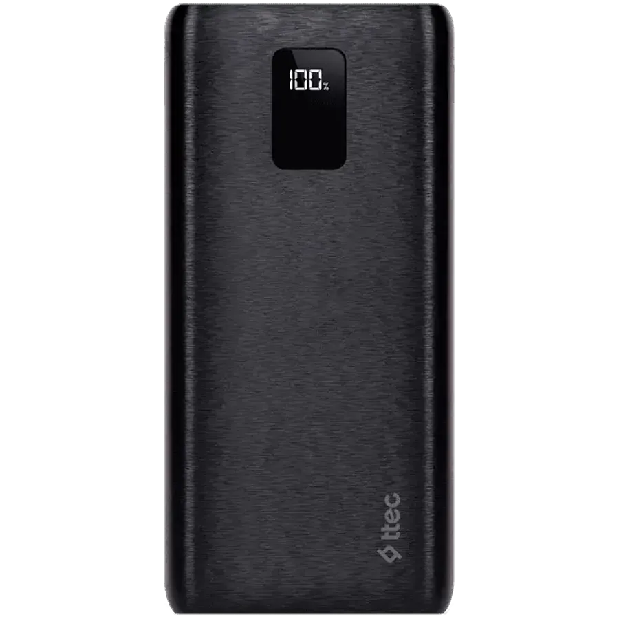 ttec PowerSlim Trio LCD 10.000mAh PD 22,5W Powerbank withTrio Cable Black — фото 4
