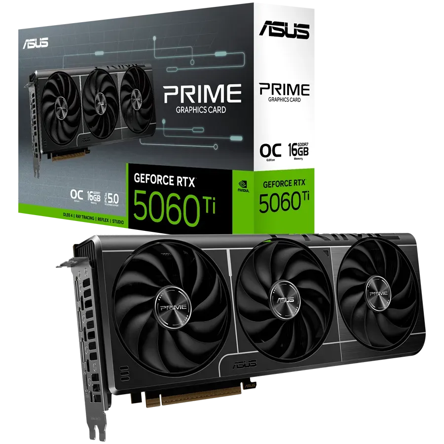 ASUS Video card NVIDIA GeForce RTX 5060 Ti 16GB GDDR7 128-bit Digital Max Resolution 7680 x 4320 Yes x 1 (Native HDMI 2.1b) Yes x 3 (Native DisplayPort 2.1b) HDCP Support Yes (2.3) 550W P/N 90YV0MH2-M0NA00 — фото 1