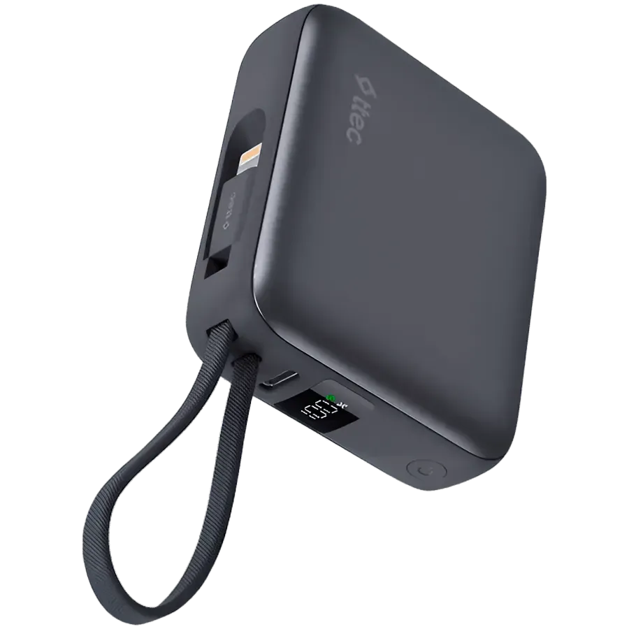 ttec ReCharger Mini LCD 10.000MH PD 20WT, Powerbank  wirh USB-C and Lightning cable — фото 2