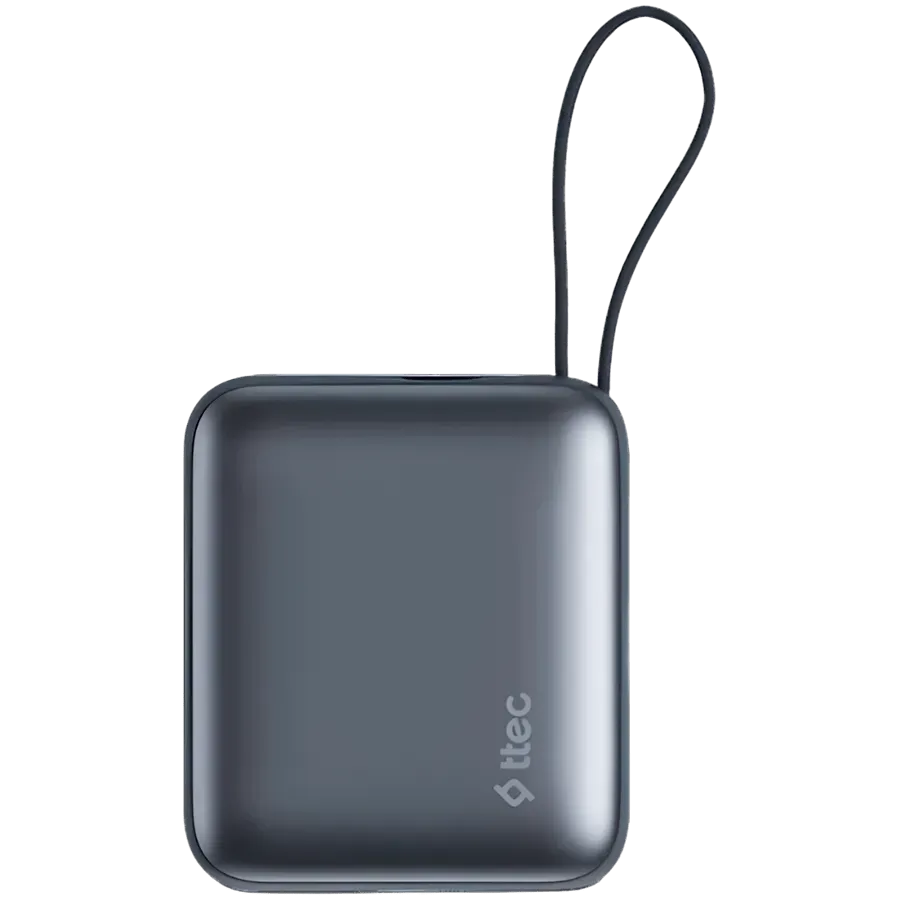 ttec ReCharger Mini LCD 10.000MH PD 20WT, Powerbank  wirh USB-C and Lightning cable — фото 3