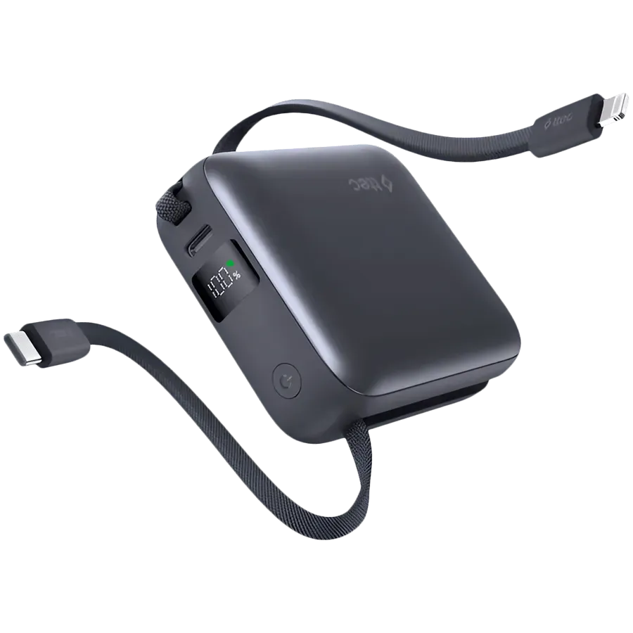 ttec ReCharger Mini LCD 10.000MH PD 20WT, Powerbank  wirh USB-C and Lightning cable — купить в Lirotech