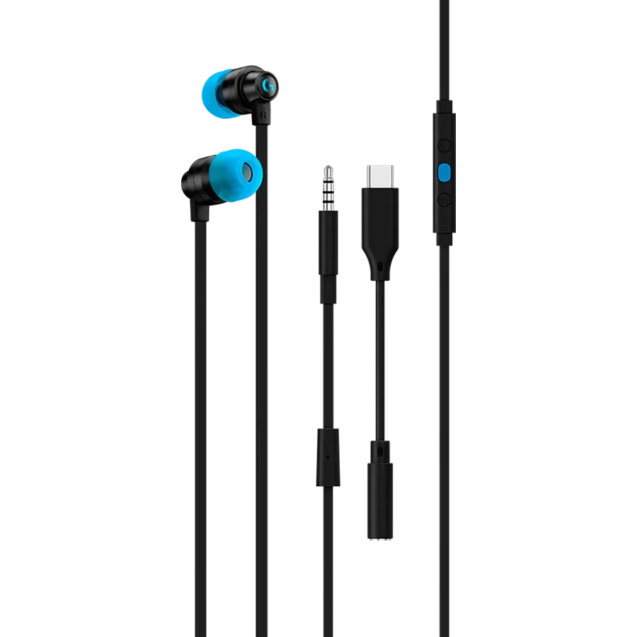 LOGITECH G333 Wired Gaming Earphones - BLACK - 3.5 MM — купить в Lirotech
