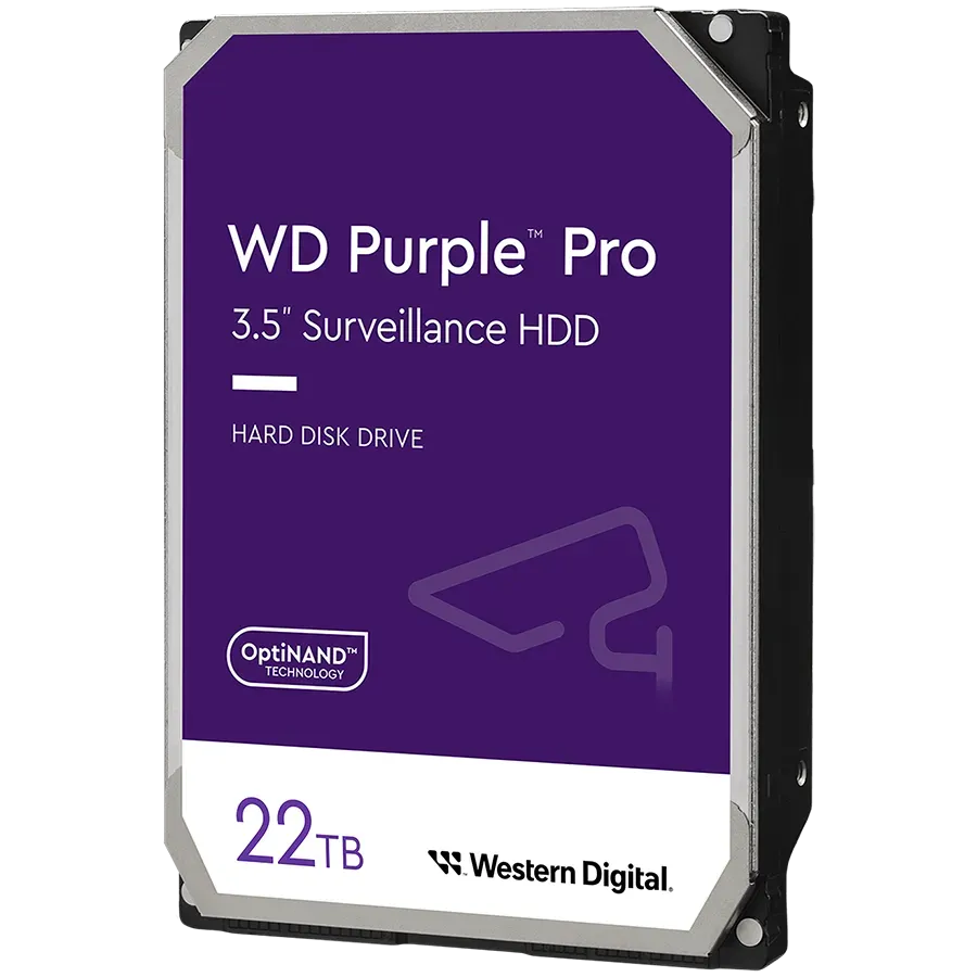 HDD Video Surveillance WD Purple Pro 22TB CMR (3.5'', 512MB, 7200 RPM, SATA 6Gbps, 550TB/year) — купить в Lirotech