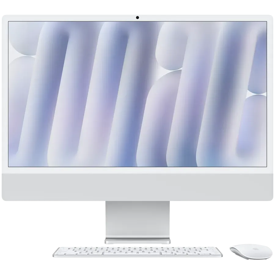 24-inch iMac with Retina 4.5K display: Apple M4 chip with 10‑core CPU and 10‑core GPU, 24GB, 512GB SSD - Silver,Model A3137 — 512GB SSD, 24" — купить в Lirotech