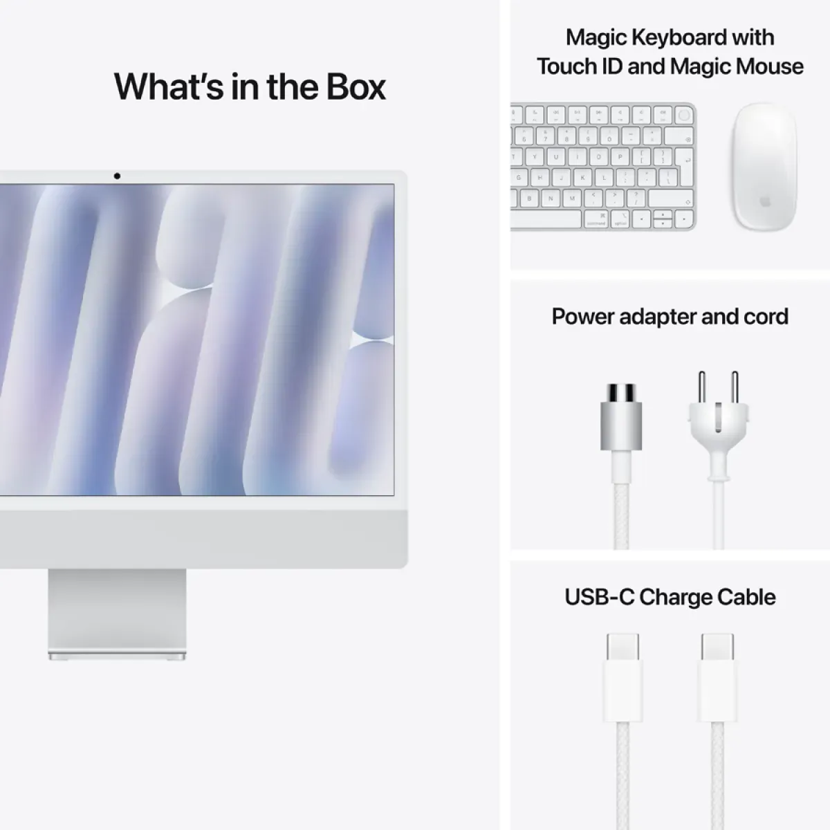 24-inch iMac with Retina 4.5K display: Apple M4 chip with 10‑core CPU and 10‑core GPU, 24GB, 512GB SSD - Silver,Model A3137 — фото 12