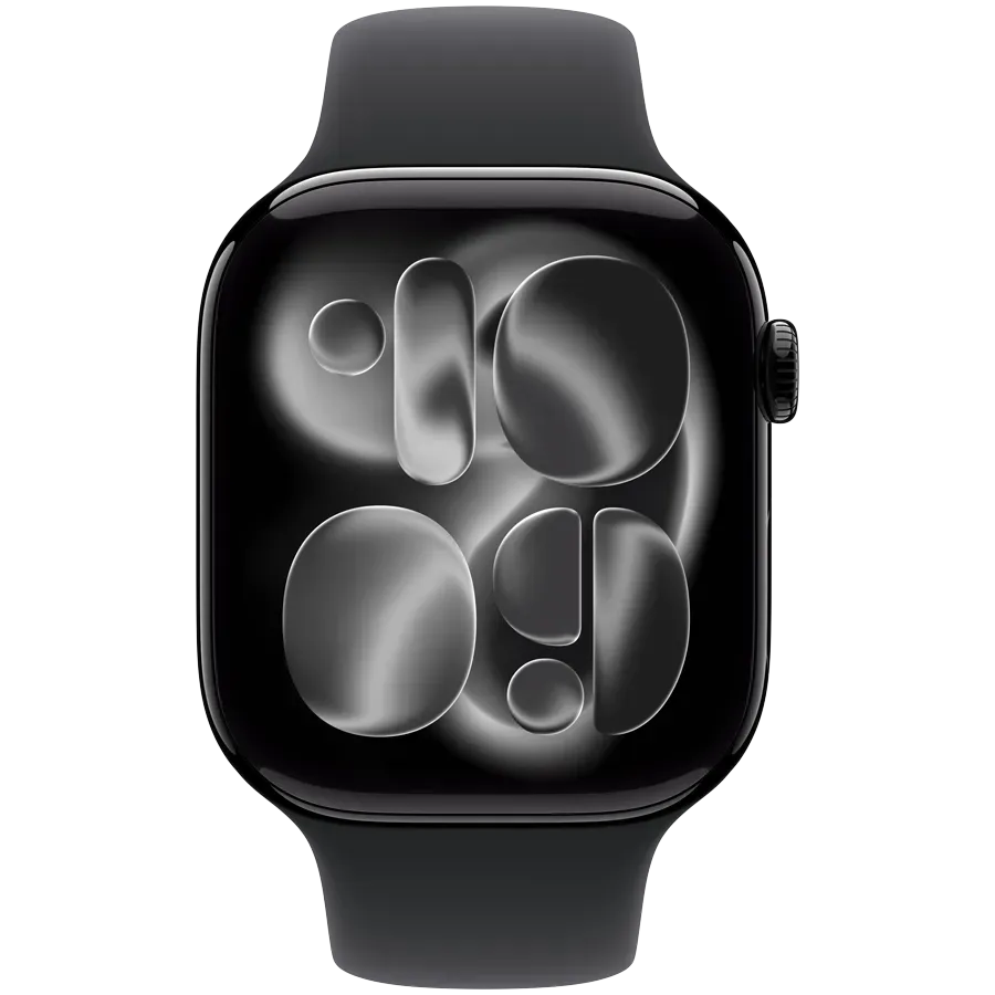 Apple Watch Series 11 GPS 46mm Jet Black Aluminium Case with Black Sport Band - M/L,Model A3333 — фото 2