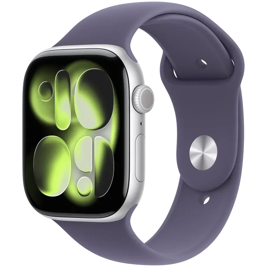 Apple Watch Series 11 GPS 46mm Silver Aluminium Case with Purple Fog Sport Band - S/M,Model A3333 — купить в Lirotech