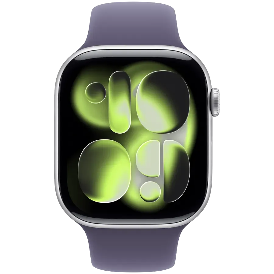 Apple Watch Series 11 GPS 46mm Silver Aluminium Case with Purple Fog Sport Band - S/M,Model A3333 — фото 2