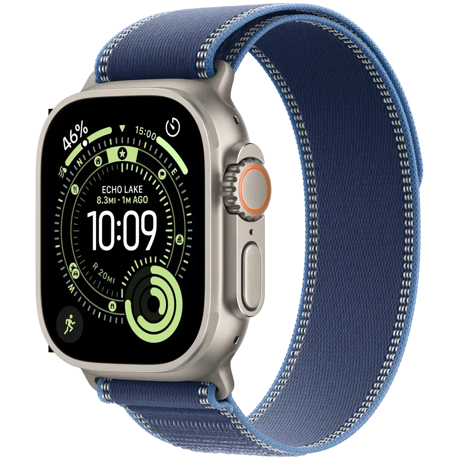 Apple Watch Ultra 3 GPS + Cellular 49mm Natural Titanium Case with Blue/Bright Blue Trail Loop - M/L,Model A3281 — Intel Core Ultra 3 GPS — купить в Lirotech