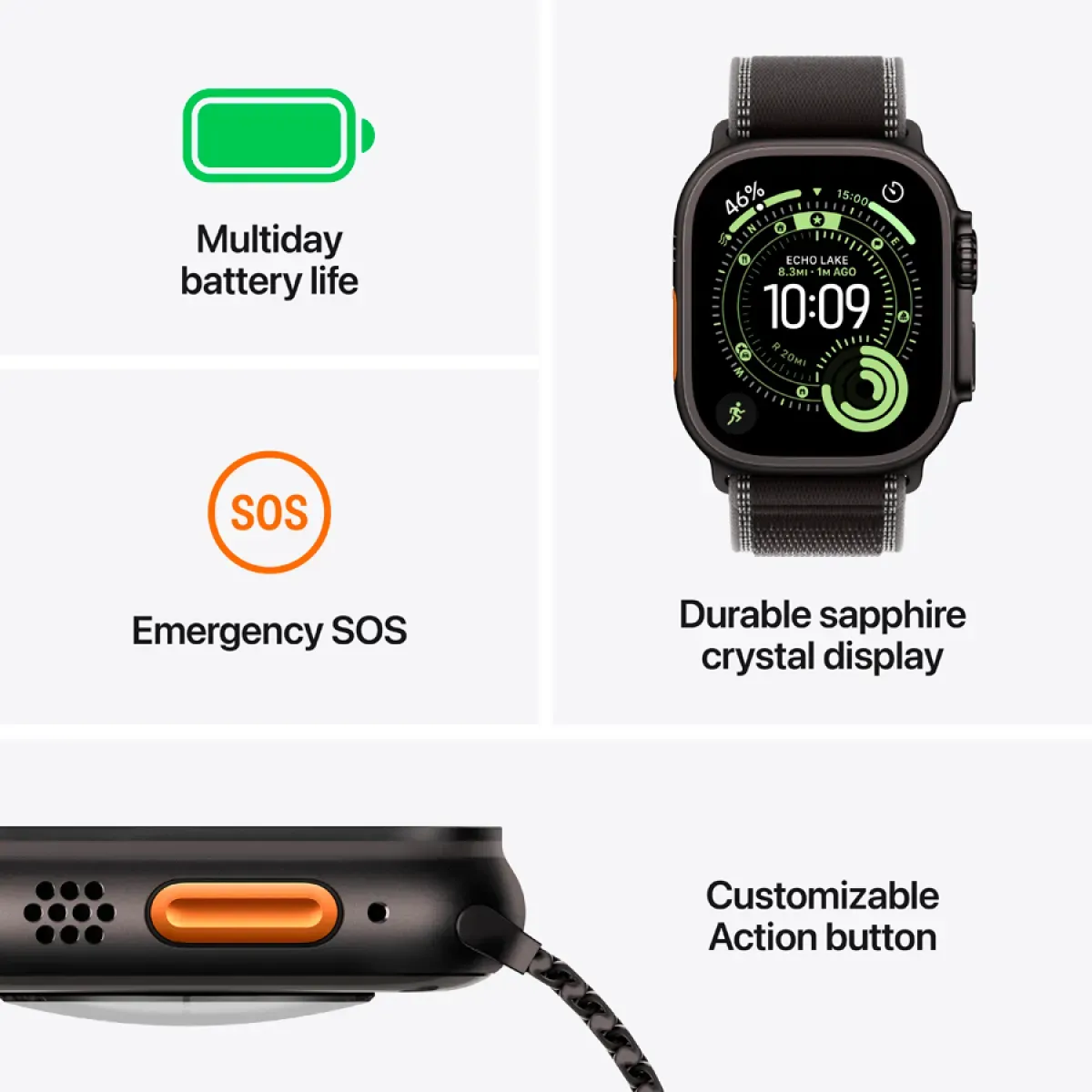 Apple Watch Ultra 3 GPS + Cellular 49mm Black Titanium Case with Black Alpine Loop - Medium,Model A3281 — фото 7