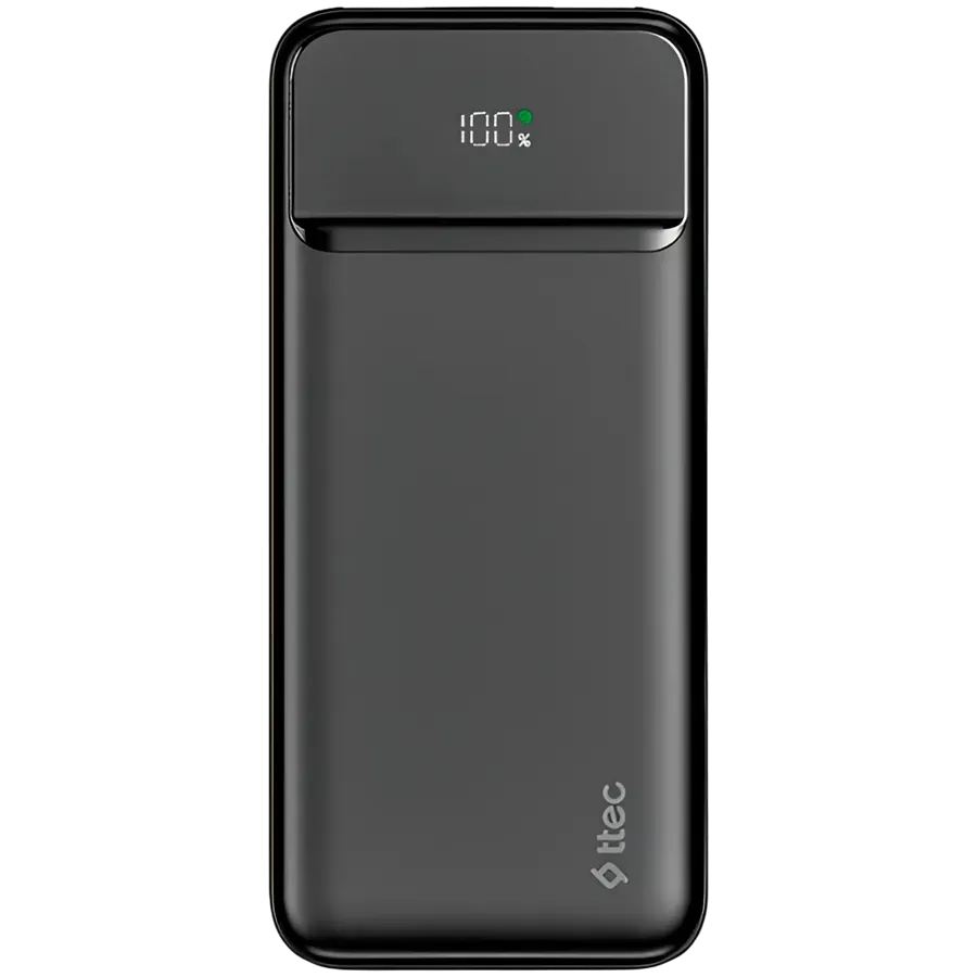ttec ReCharger LCD 10.000mAh PD 20W Powerbank   Black — фото 2