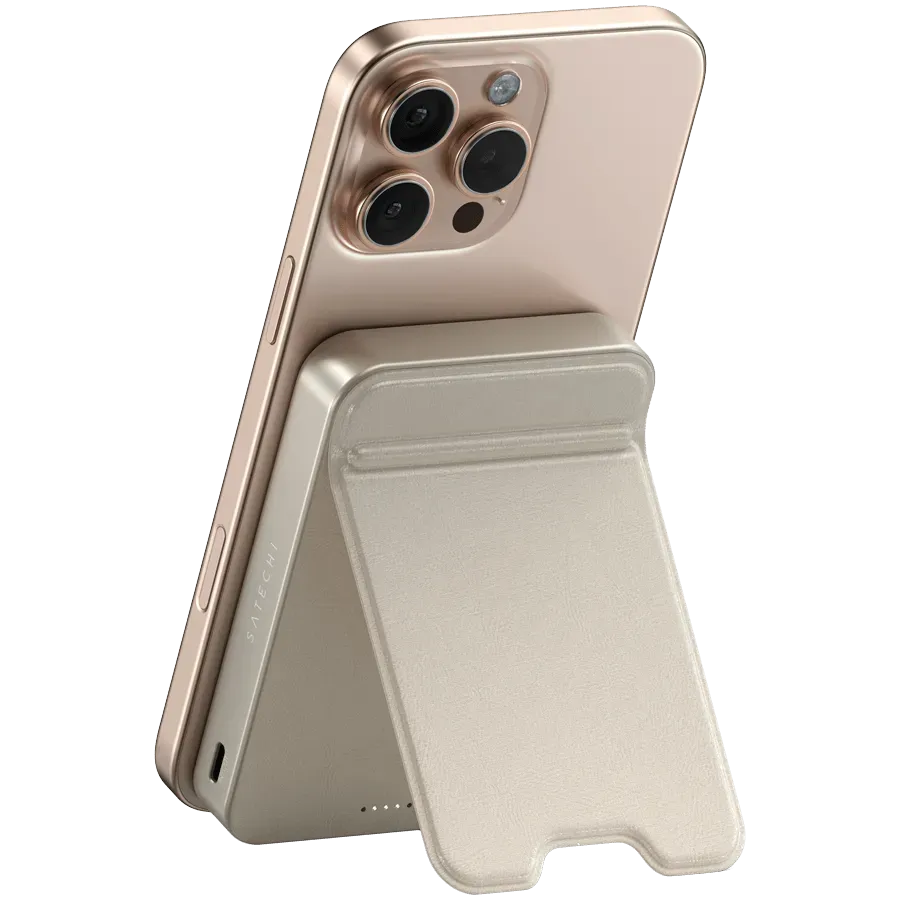 SATECHI Qi2 10K Magnetic Power Bank with Stand (Sand) — фото 6