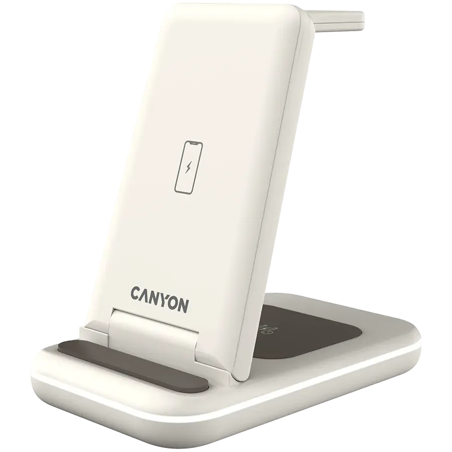 CANYON wireless charger WS-304 15W 3in1 Cosmic Latte — фото 2