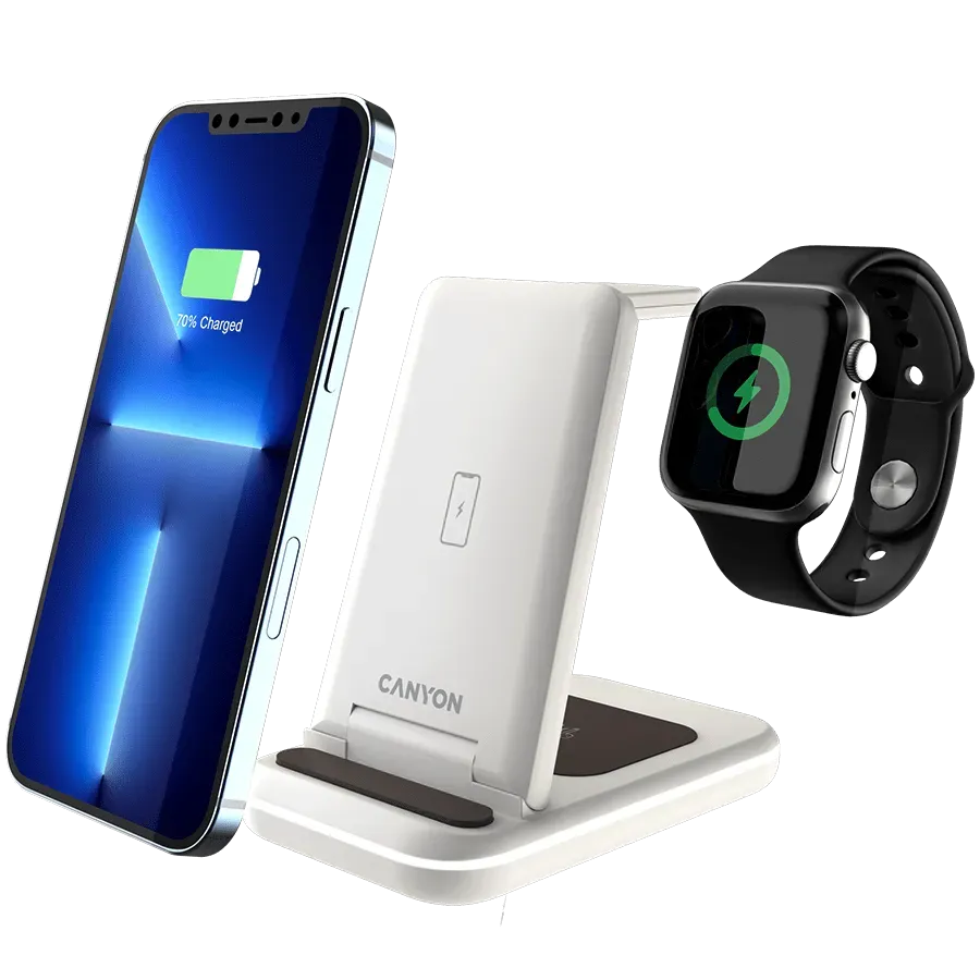 CANYON wireless charger WS-304 15W 3in1 Cosmic Latte — фото 7