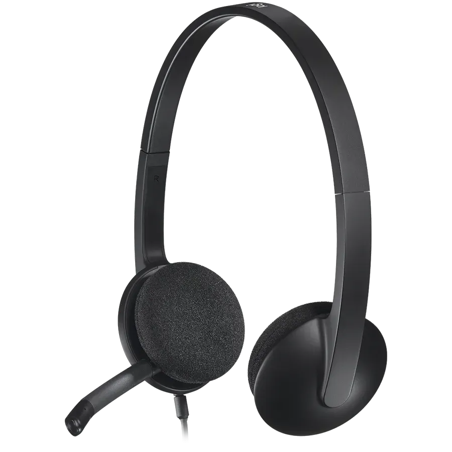 LOGITECH H340 Corded Headset - BLACK - USB — фото 4