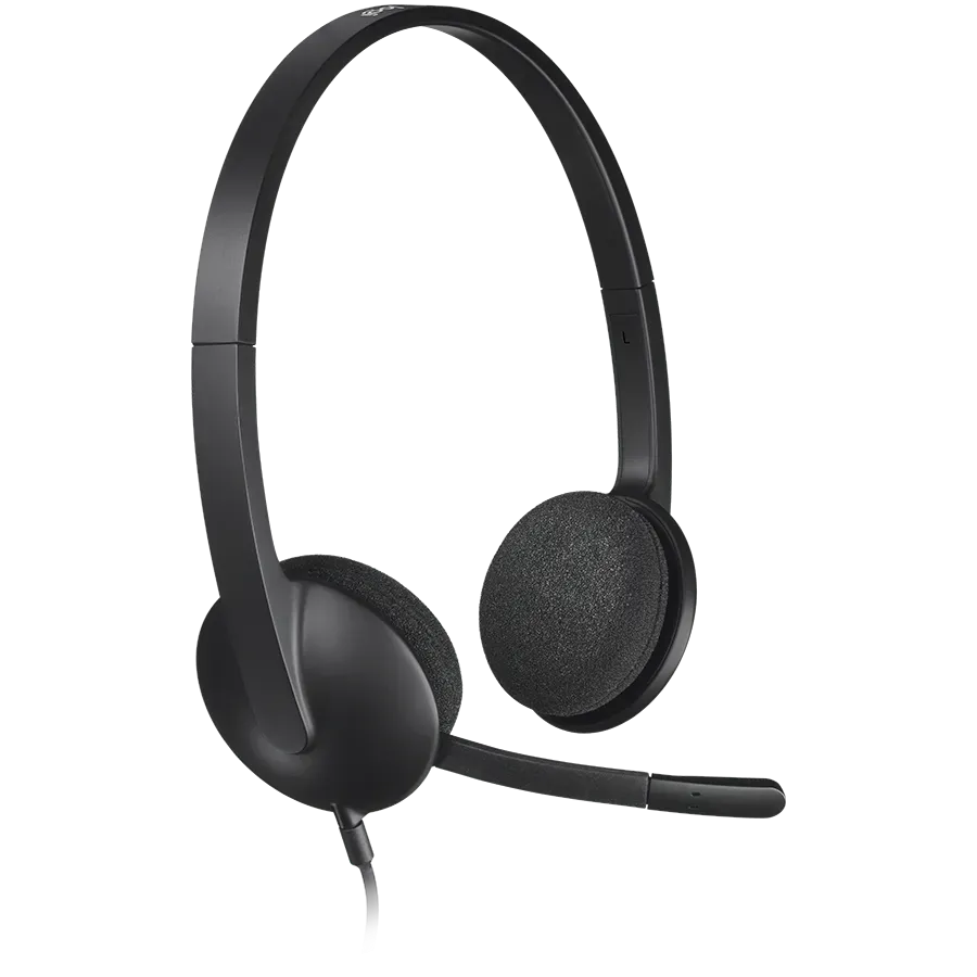LOGITECH H340 Corded Headset - BLACK - USB — фото 3
