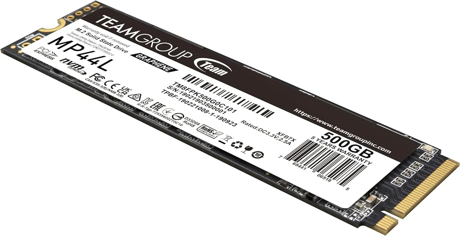 Твердотельный накопитель  500GB SSD TeamGroup MP44L PCIe 4.0 R5000Mb/s, W2500MB/s TM8FPK500G0C101 — фото 2