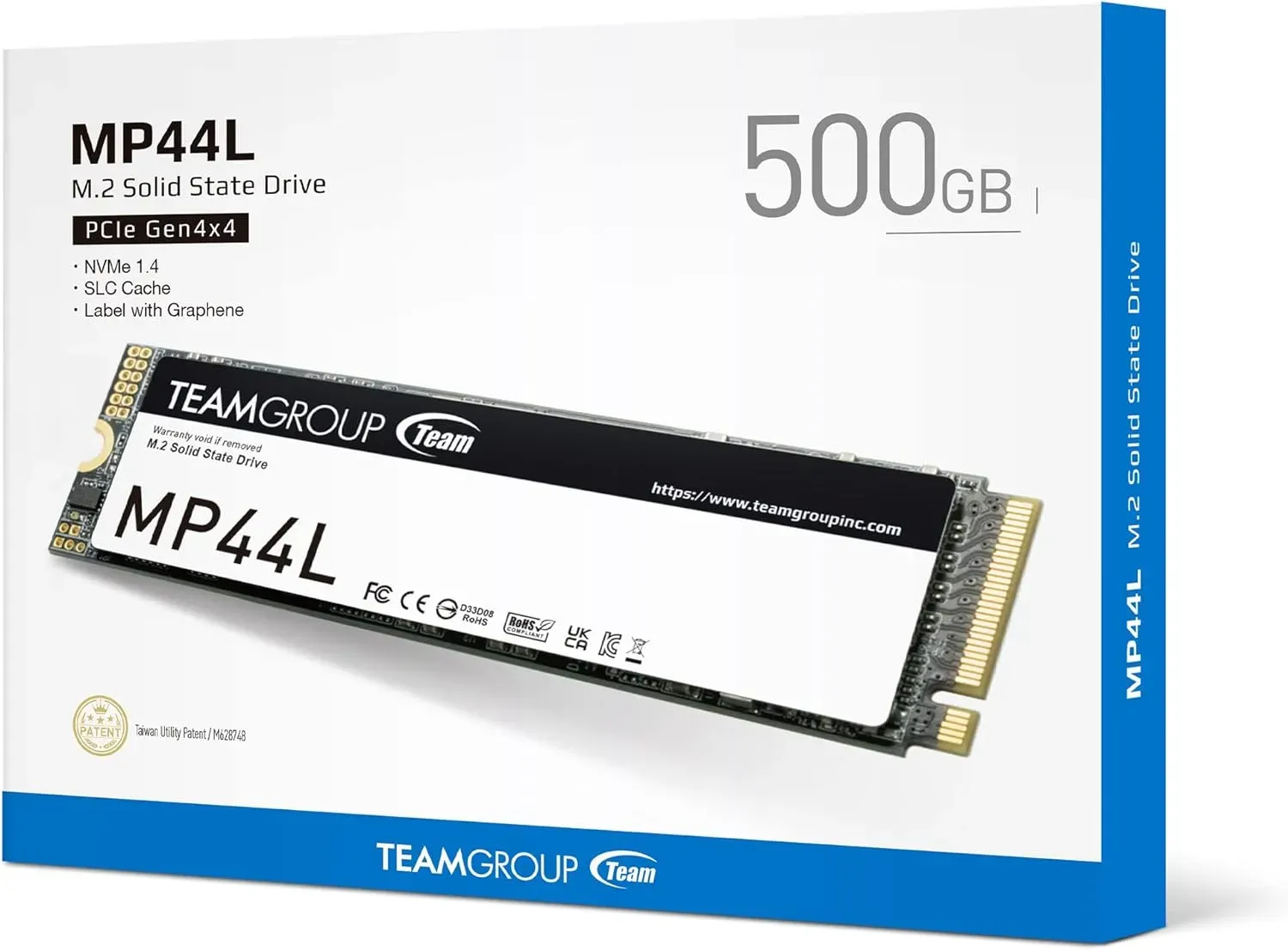 Твердотельный накопитель  500GB SSD TeamGroup MP44L PCIe 4.0 R5000Mb/s, W2500MB/s TM8FPK500G0C101 — фото 3