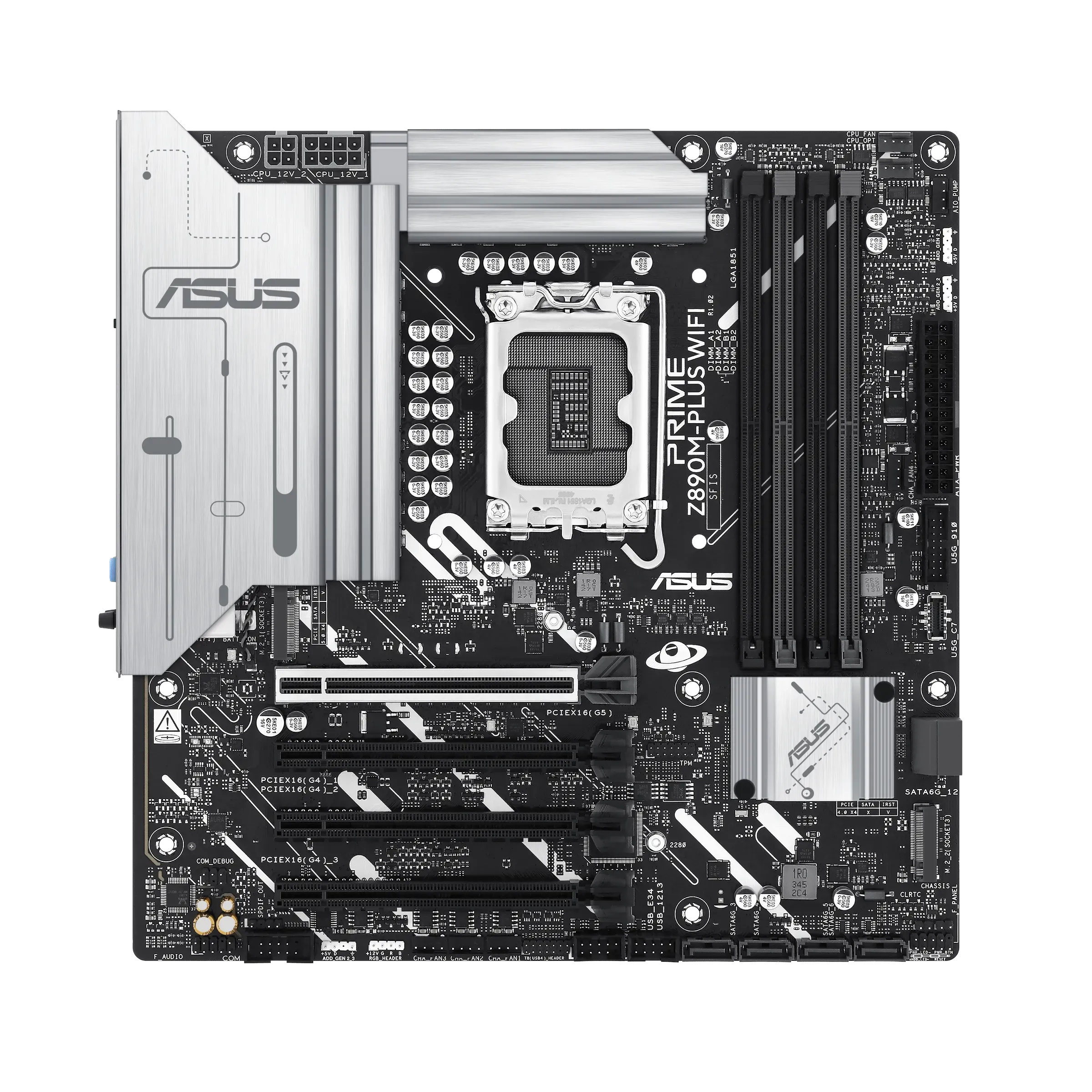 Материнская плата ASUS PRIME Z890M-PLUS WIFI, LGA1851 4xDDR5 6xSATA3 3xM.2 HDMI DP USB-C mATX — фото 9
