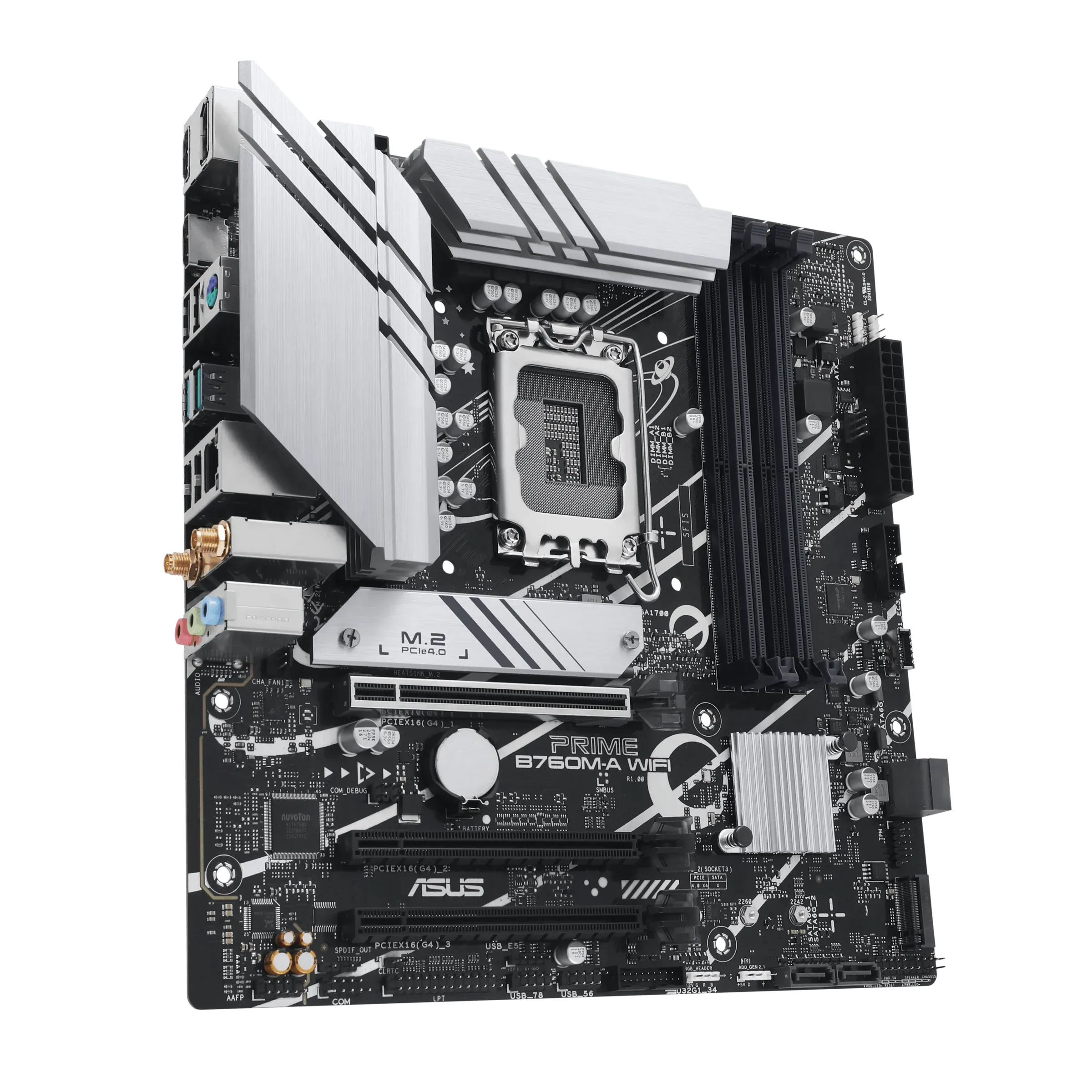 Материнская плата ASUS PRIME B760M-A WIFI, LGA1700 4xDDR5 4xSATA3 2xM.2 RAID 2xHDMI DP mATX — фото 4