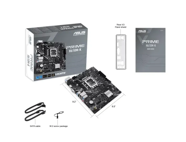 Материнская плата ASUS PRIME  H610M-K, LGA1700 2xDDR5 4xSATA3 M.2 1xVGA 1xHDMI mATX — DDR5 — купить в Lirotech