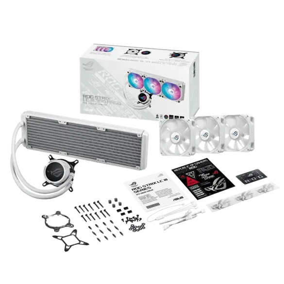 Водяное охлаждение CPU Asus ROG STRIX LC III 360 ARGB 120mm Liquid CPU Cooler, 3 x12cm, ARGB, White — фото 6