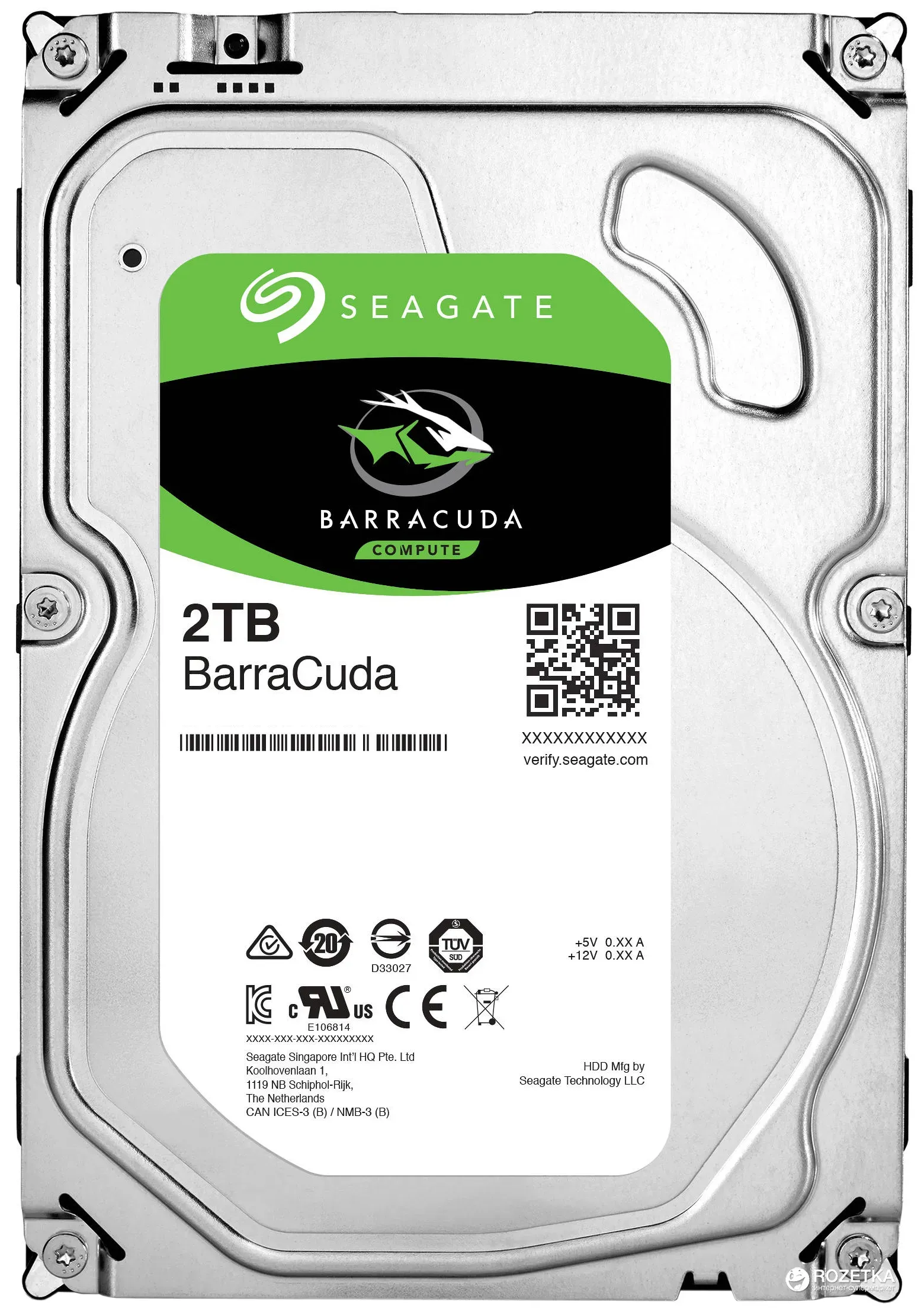 Жесткий диск HDD 2 Tb SATA 6Gb/s Seagate Barraсuda ST2000DM008 3.5” 7200rpm 256MB — фото 1
