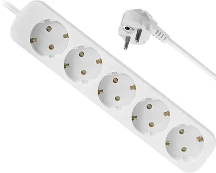Удлинитель Defender с заземлением E518 1.8 м, 5 розеток белый — фото 3