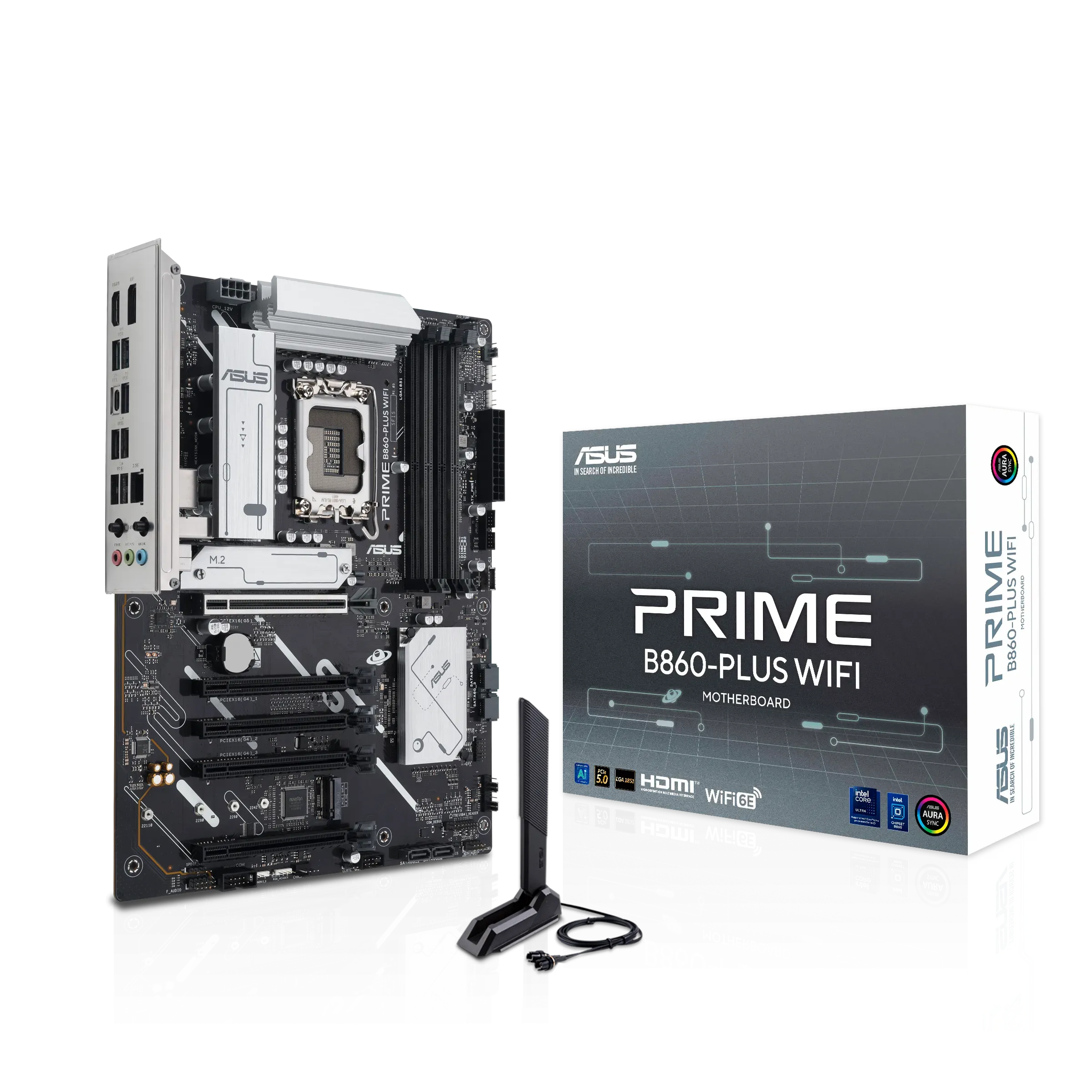 ASUS Main Board Desktop LGA1851 Intel B860 Chipset 4 x DIMM slots, max. 256GB, DDR5 1 x DisplayPort 1 x HDMI port 1 x Wi-Fi module 2 x M.2 slots 4 x SATA ATX Form Factor — фото 8