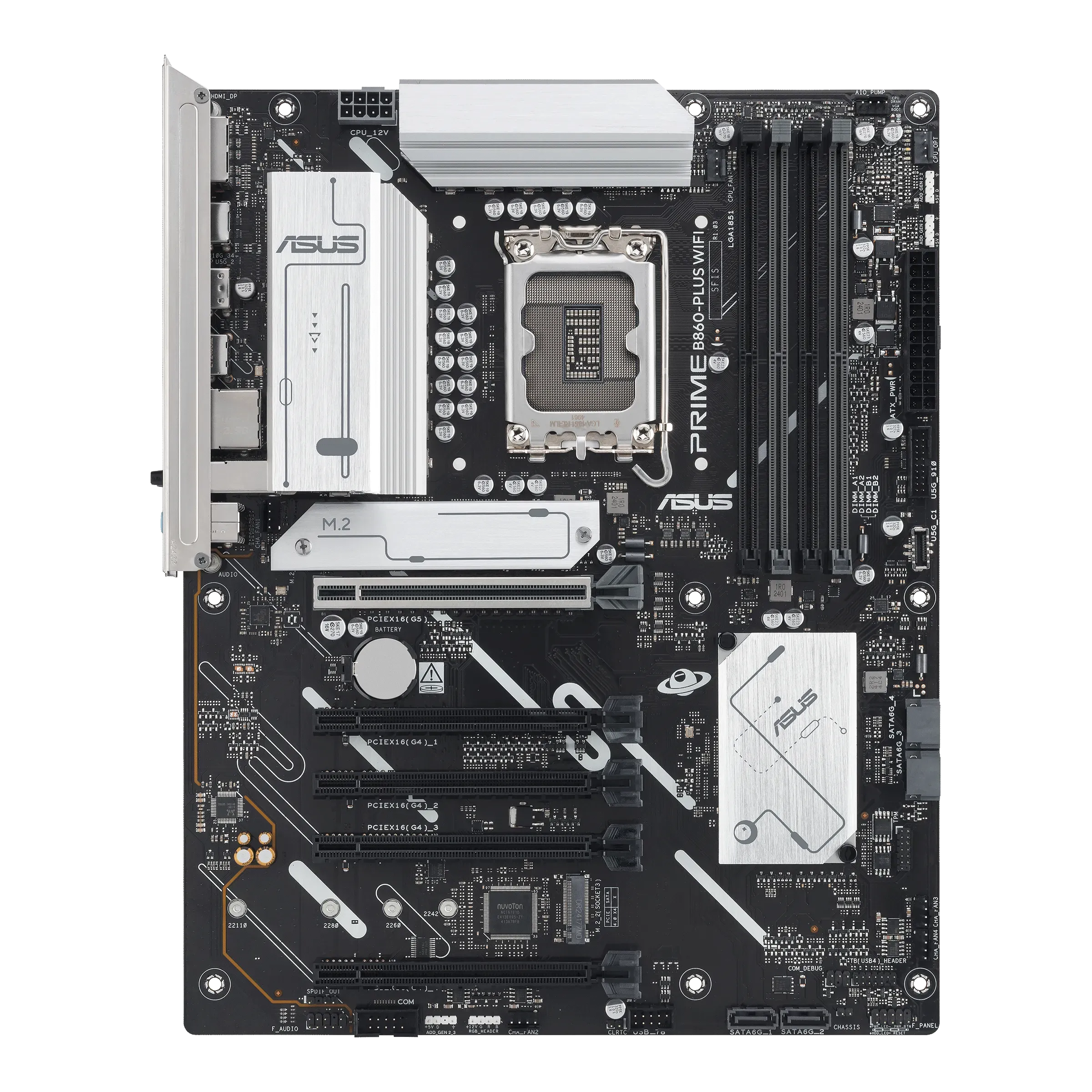 ASUS Main Board Desktop LGA1851 Intel B860 Chipset 4 x DIMM slots, max. 256GB, DDR5 1 x DisplayPort 1 x HDMI port 1 x Wi-Fi module 2 x M.2 slots 4 x SATA ATX Form Factor — фото 1