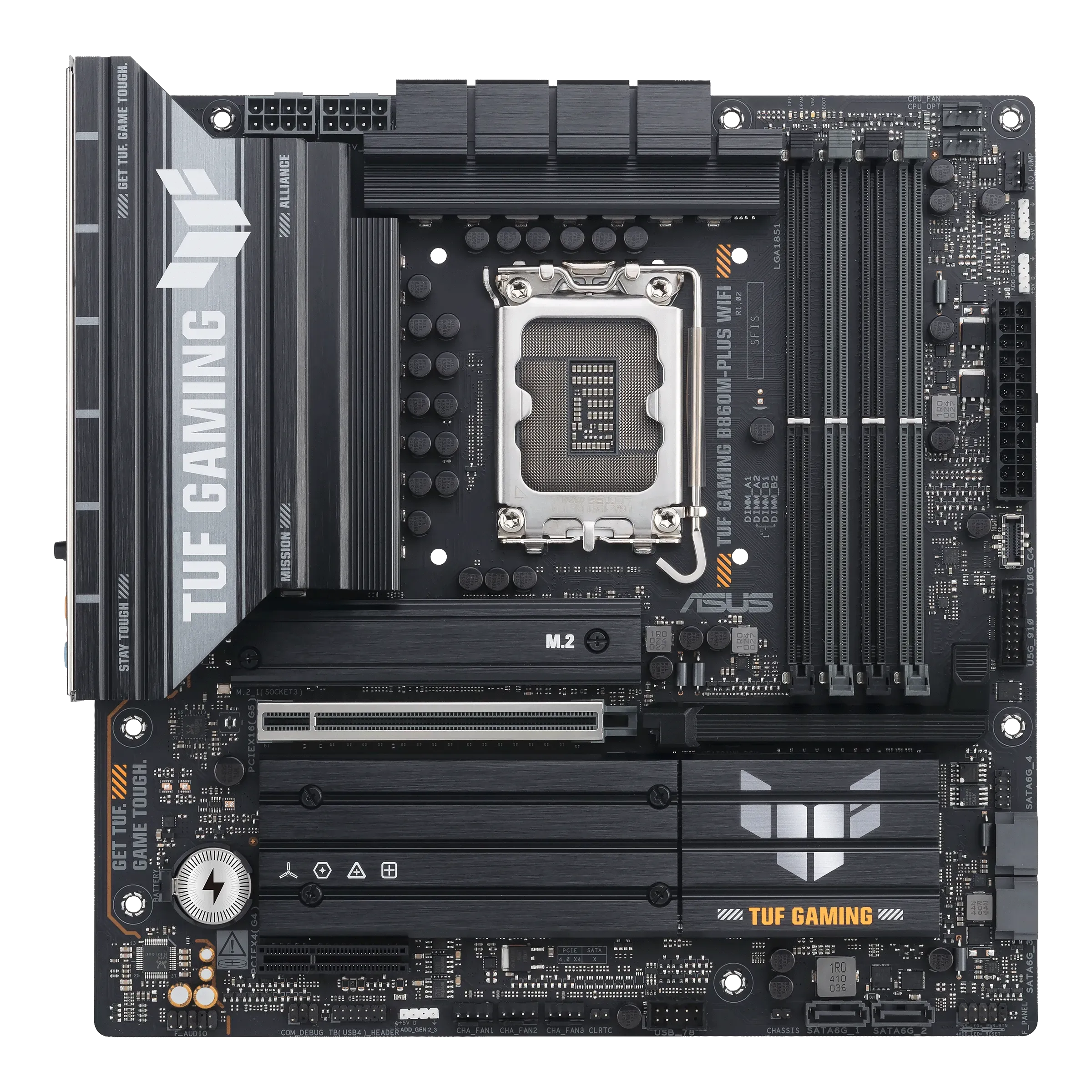 ASUS Main Board Desktop Intel B860 Chipset 4 x DIMM slots, max. 256GB, DDR5 1 x PCIe 5.0 x16 slot 1 x DisplayPort1 x HDMI port 1 x Wi-Fi Module 3 x M.2 slots 4 x SATA mATX Form Factor — фото 1