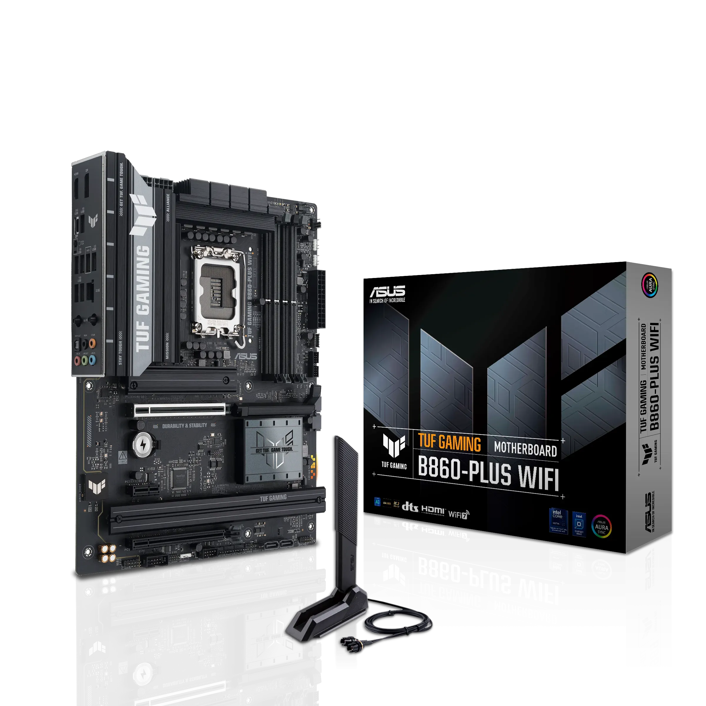 ASUS Main Board Desktop LGA1851 Intel B860 Chipset 4 x DIMM slots, max. 256GB, DDR5 1 x DisplayPort 1 x HDMI port 1 x Wi-Fi module 3 x M.2 slots 4 x SATA ATX Form Factor — фото 7