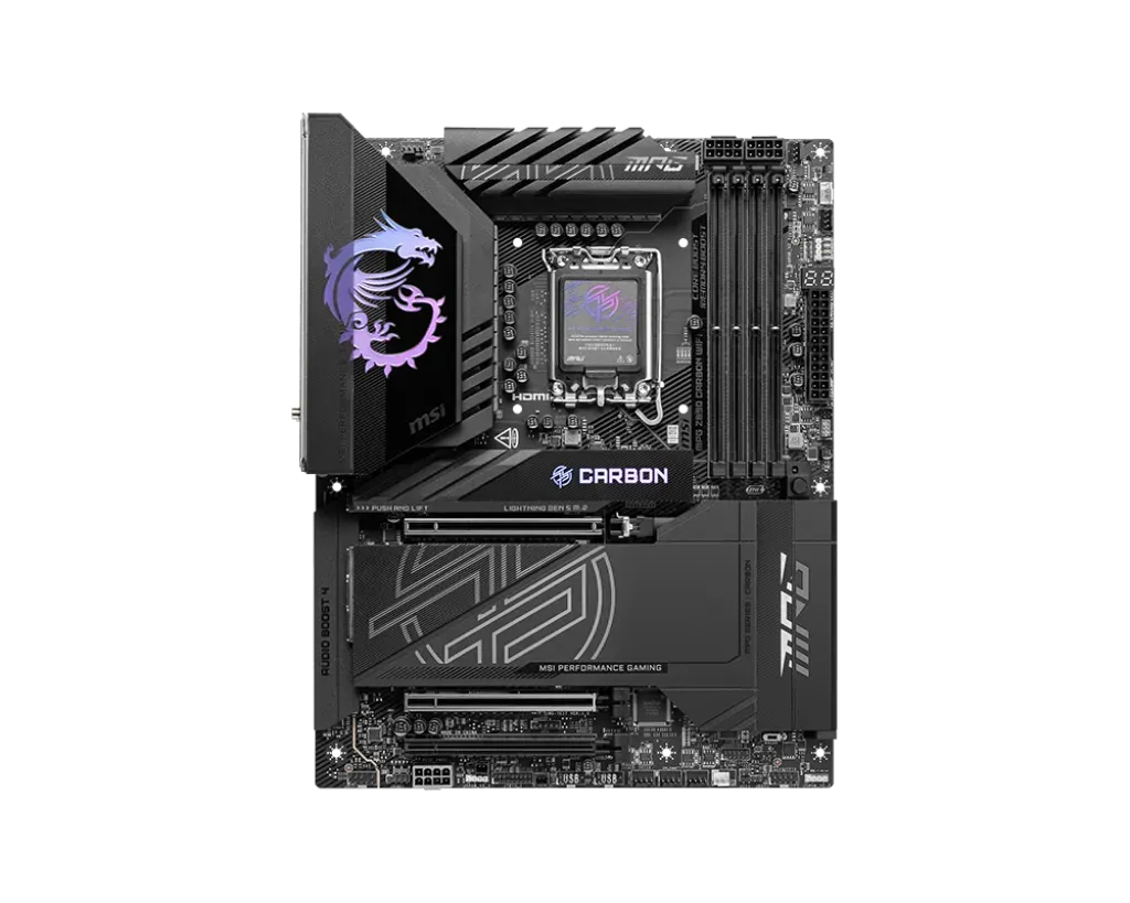 Материнская плата MSI MPG Z890 CARBON WIFI LGA1851 4xDDR5 4xSATA3 RAID 5xM.2 1xHDMI ATX — фото 2