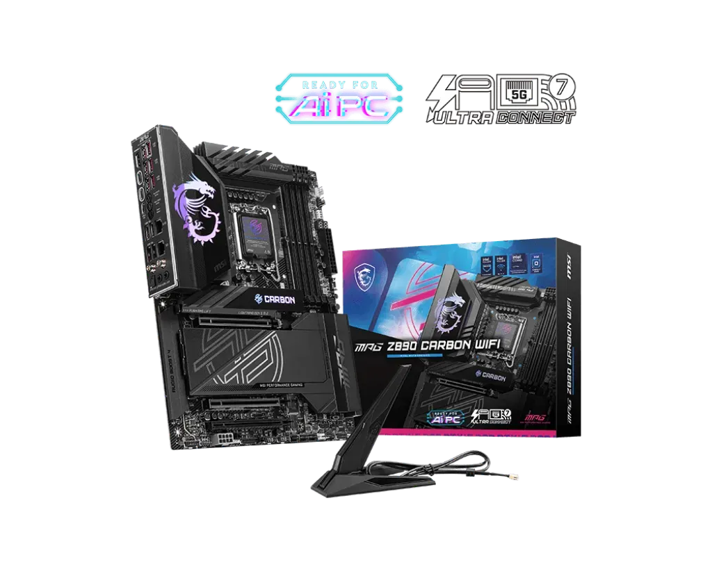 Материнская плата MSI MPG Z890 CARBON WIFI LGA1851 4xDDR5 4xSATA3 RAID 5xM.2 1xHDMI ATX — фото 1