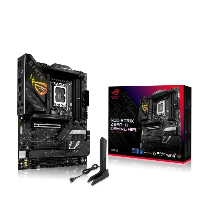 Материнская плата ASUS ROG STRIX Z890-H GAMING WIFI, LGA1851 Z890 4xDDR5 4xSATA3 4xM.2 HDMI DP ATX — фото 6